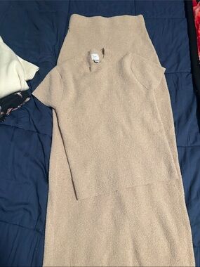 Cozy Beige Knit Two-Piece Set